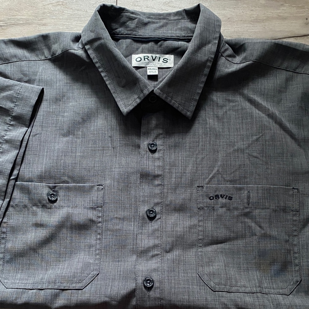 Orvis Men's Charcoal Button Down Shirt